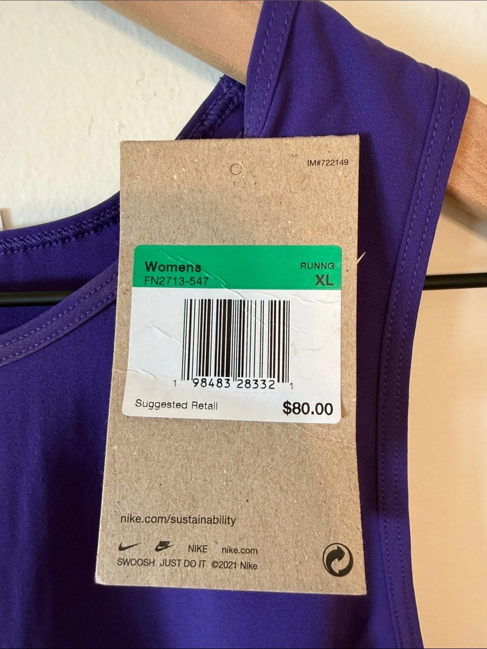 Nike Purple Women’s Athletic Tank Top with White Swooshes